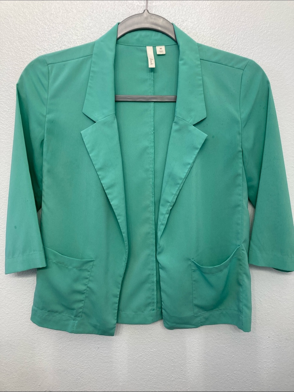 Frenchi Teal Open-Front Blazer Jacket